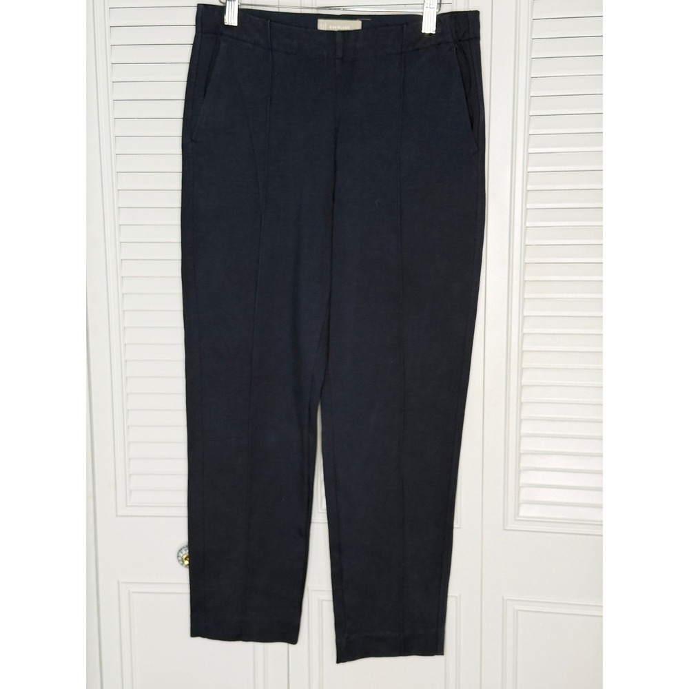 Everlane Women's Medium Black Pull On Pants Stretch Slim Straight Ankle